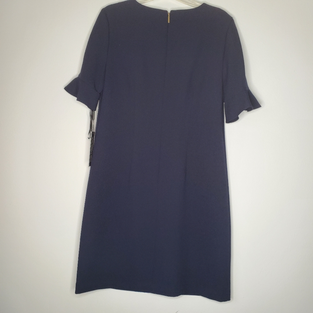 NWT Karl Lagerfeld Navy Blue Ruffle Dress - Picture 8 of 8